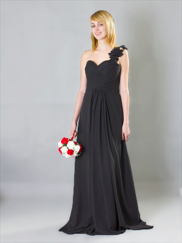 One should with flower chiffon Bridesmaids Dress