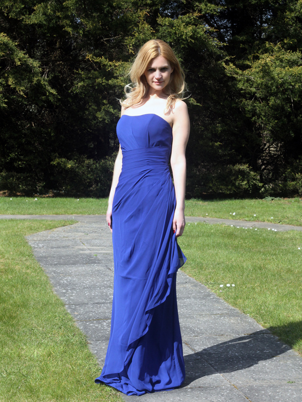 Royal Blue Chiffon Bridesmaid Dress