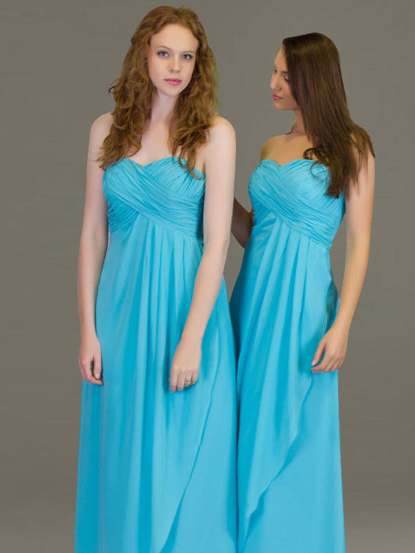 Turquoise Chiffon Evening Gown Party Prom Bridesmaids dress