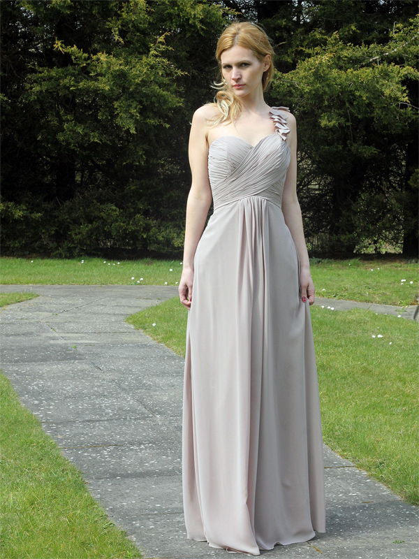 (image for) One should with flower chiffon Bridesmaids Dress
