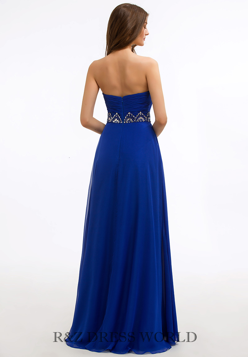 (image for) Royal blue sweet heart chiffon dress