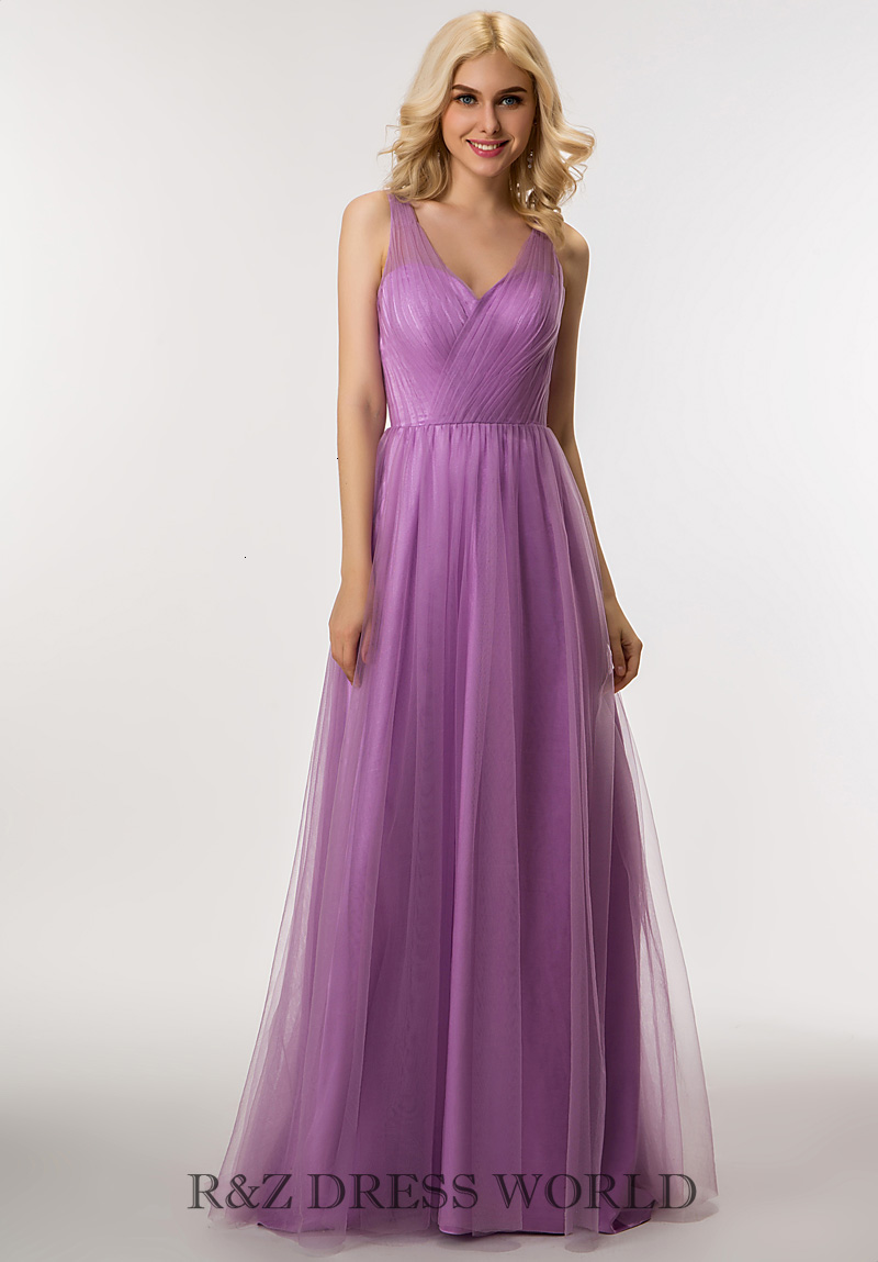 Lilac dress with v neckline