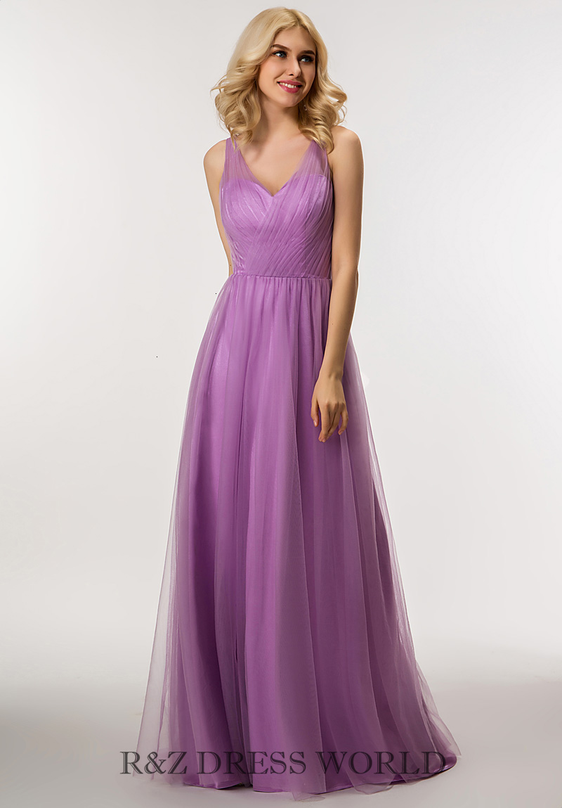 Lilac dress with v neckline - Click Image to Close