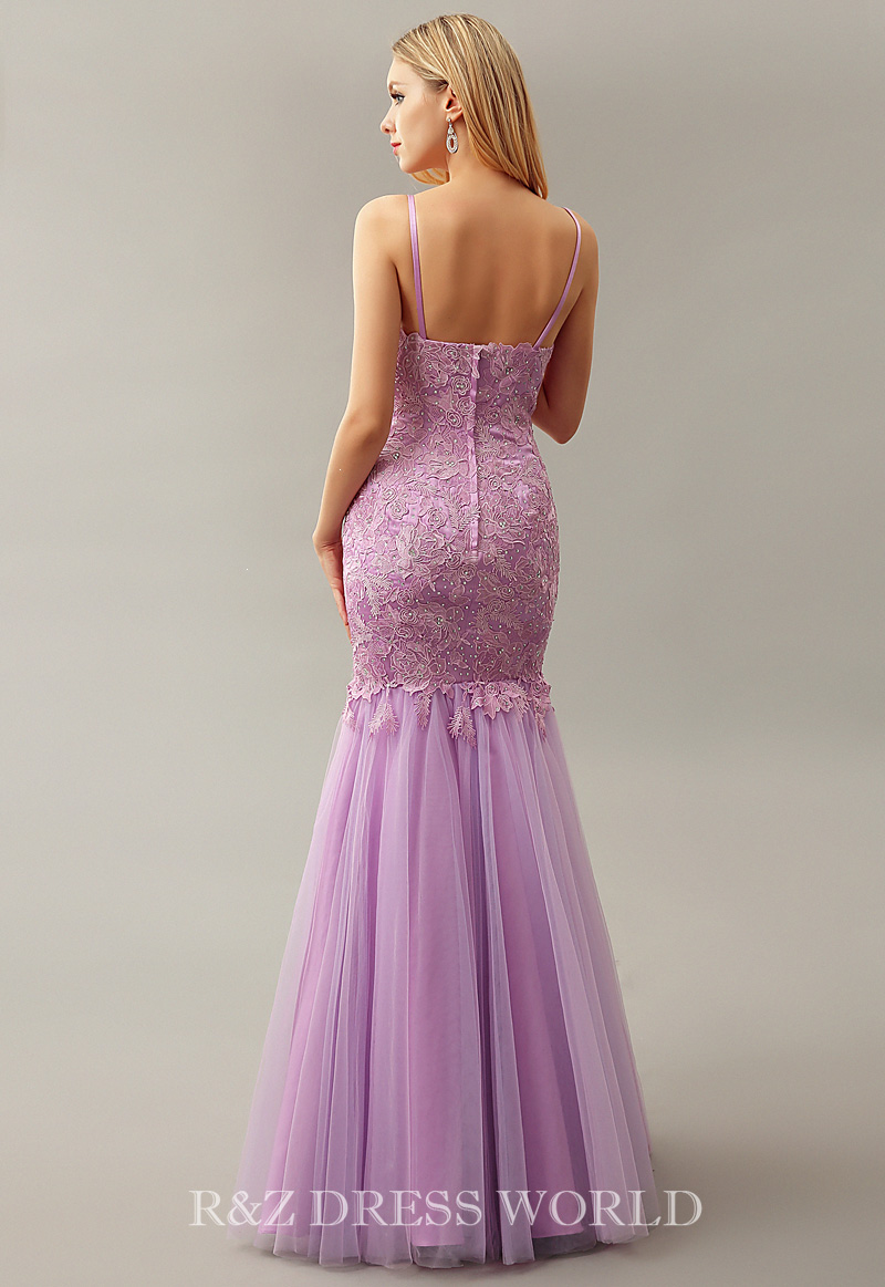 Lilac lace mermaid dress - Click Image to Close